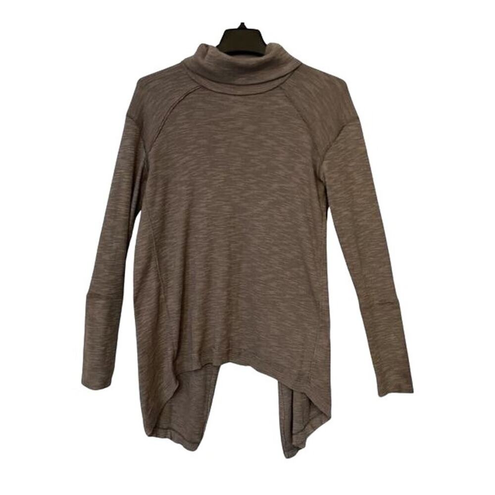 Free People Top Womens Size S  Brown Tunic Turtleneck Oversized Split Back Boho